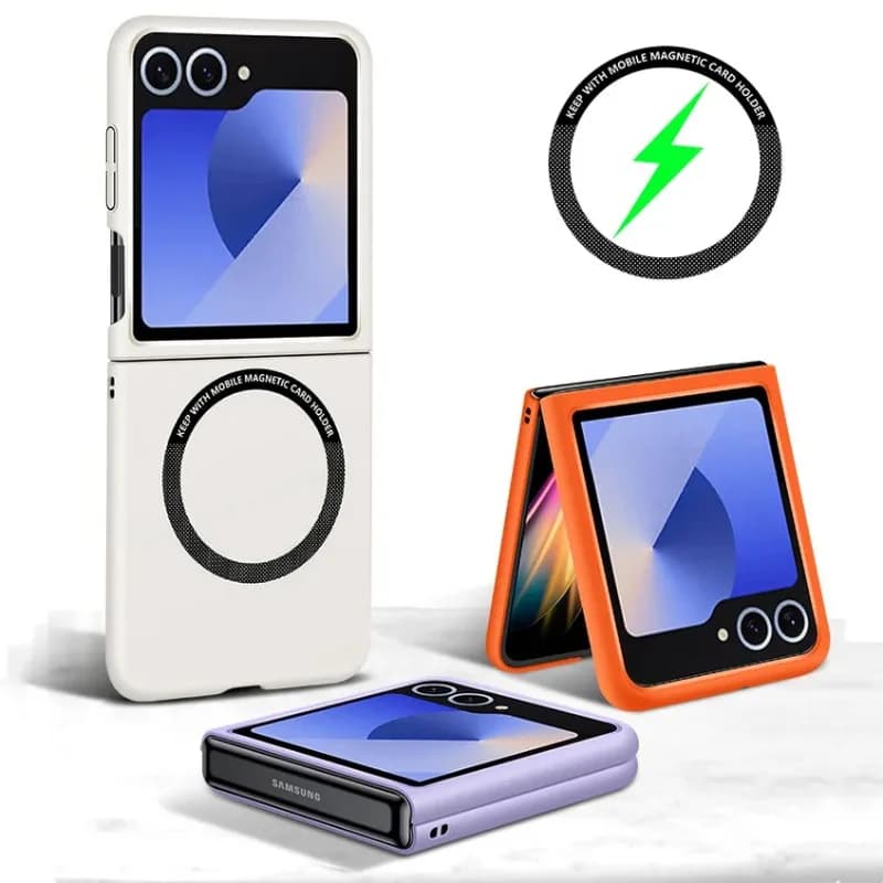 Custodia per telefono semplice sottile magnetica in puro colore per Samsung Galaxy Z Flip 7 FE 6 5 4 3 Magsafe carica wireless antiscivolo Proteggi la copertura