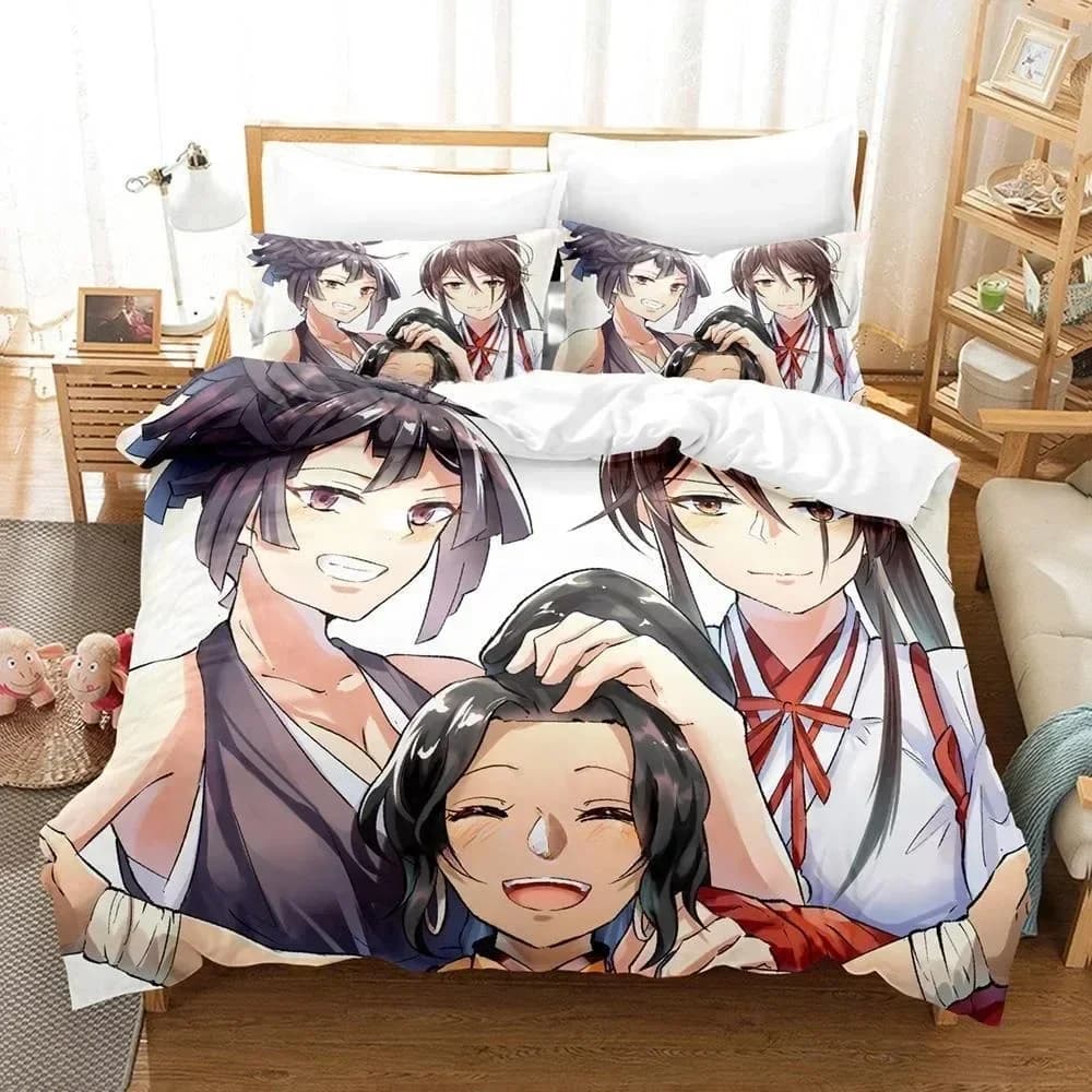 Moda Anime Hell's Paradise Jigokuraku Set di biancheria da letto Cartoon set di tre pezzi Set copripiumino per camera da letto per bambini per adulti Tessili per la casa