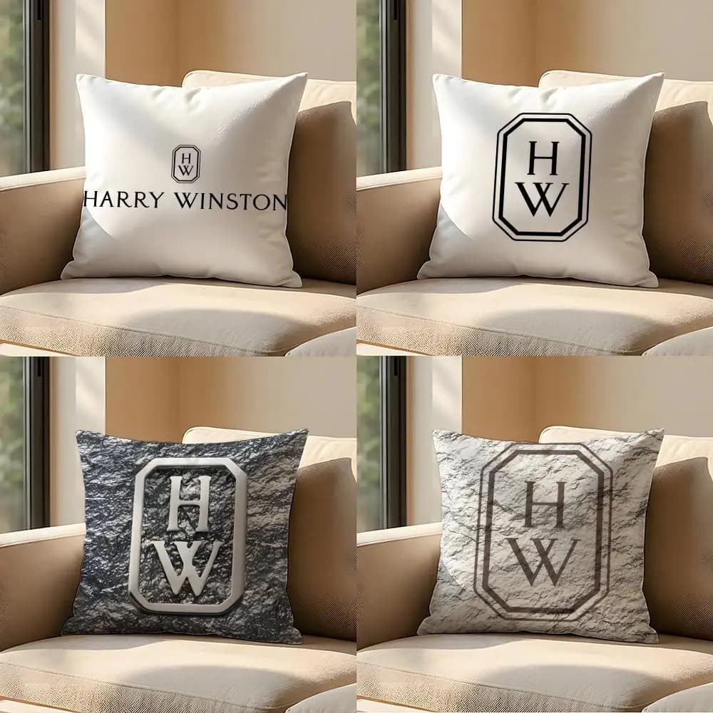 Fodera per cuscino Brand W-Winston H-Harry, per divano, soggiorno, camera da letto, testiera, schienale, cuscino quadrato per il riposo.