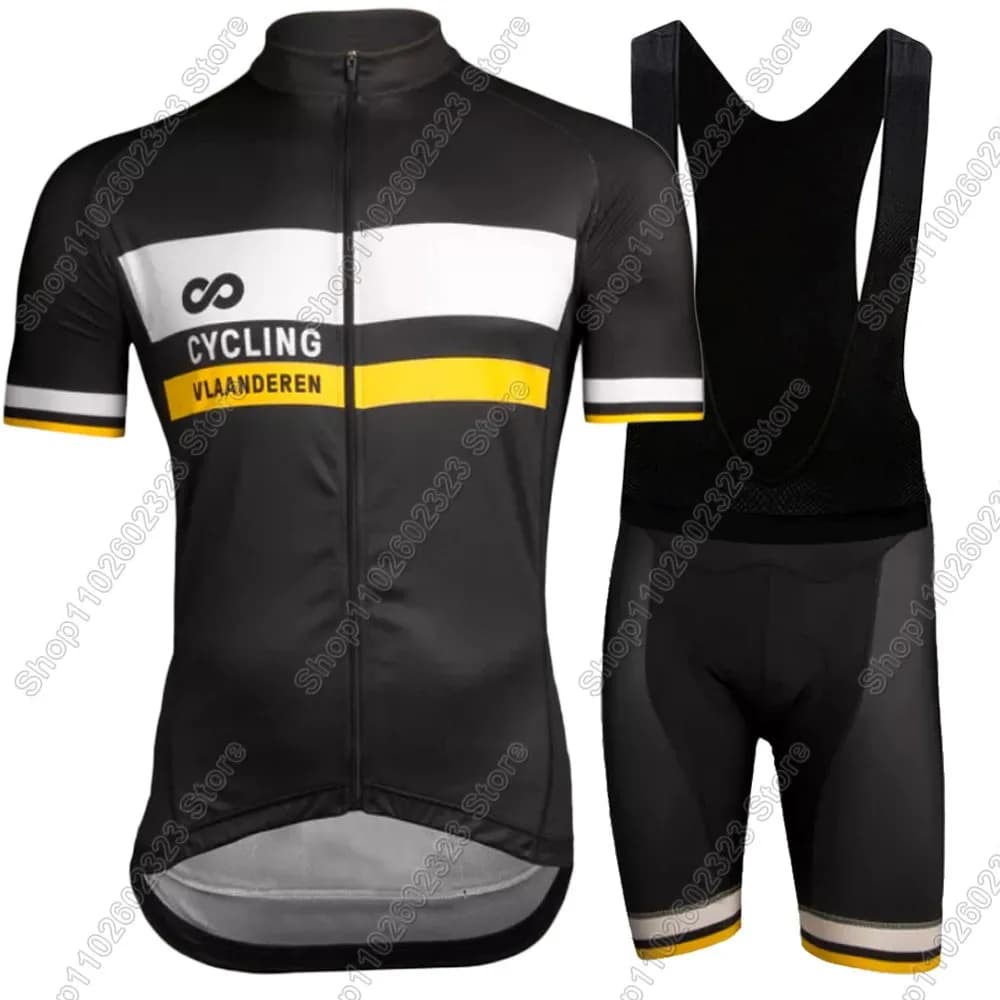 Vlaanderen Belgian Team 2025 Cycling Jersey Set Flanders Cycling Clothing Road Bike Shirts Jumpsuit Shorts with Bicycle Seats MTB Maillot