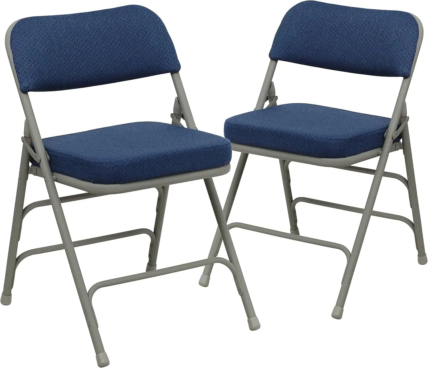 Metal Folding Chairs with Cushioned Seat, Fabric Upholstered Event Chairs with 300-lb.
