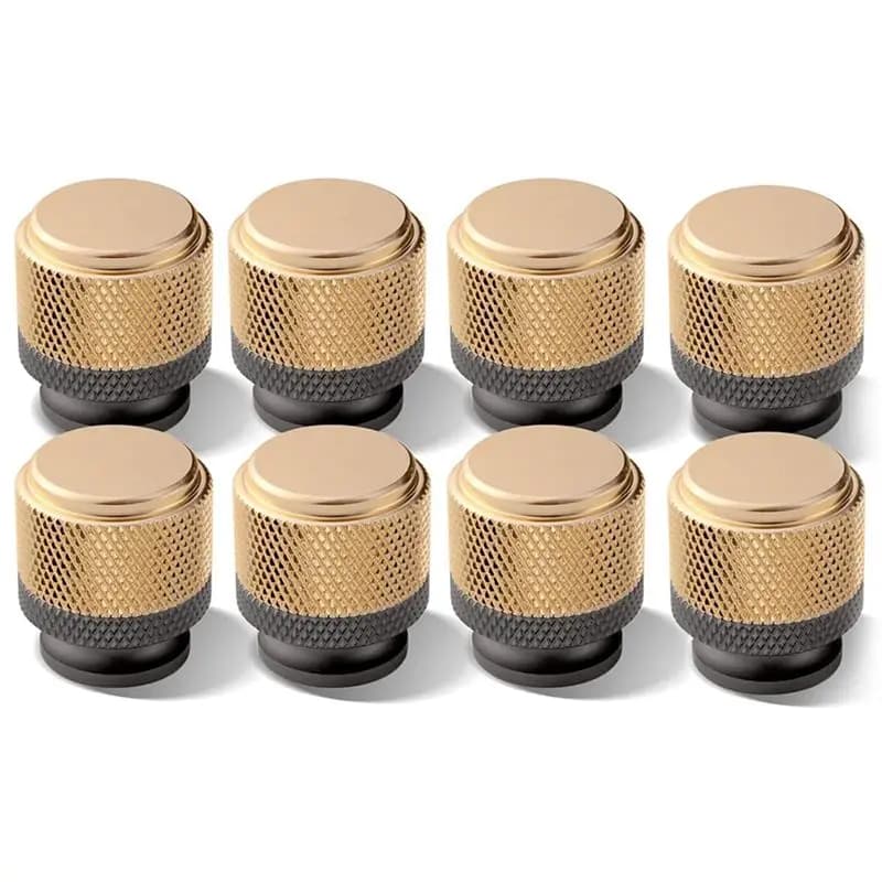 ABFY-8 Pezzi Pomelli Zigrinati per Mobili, Pomelli per Cassetti Cucina, Maniglie per Porte Bagno, Pomelli Decorativi (Oro)