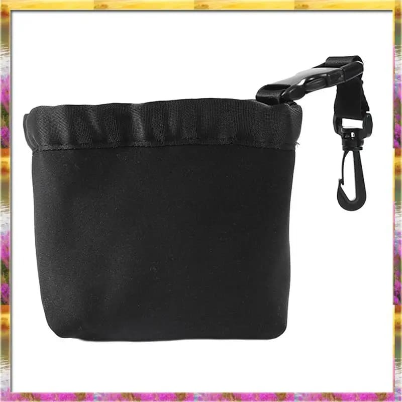 Borsa per la pulizia delle palline da golf da 1 pezzo, adatta al budget, borsa per la pulizia delle mazze da golf, borsa per palline da golf, per pulire le palline da golf con clip, accessorio da golf, nero