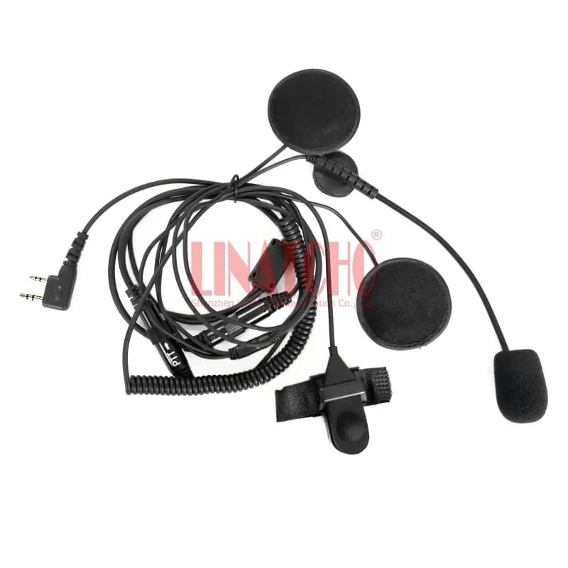 Connettore K a 2 pin Walkie Talkie Radio Paraorecchie Cuffie da caccia Radio Motore Casco Mic Bar Auricolare