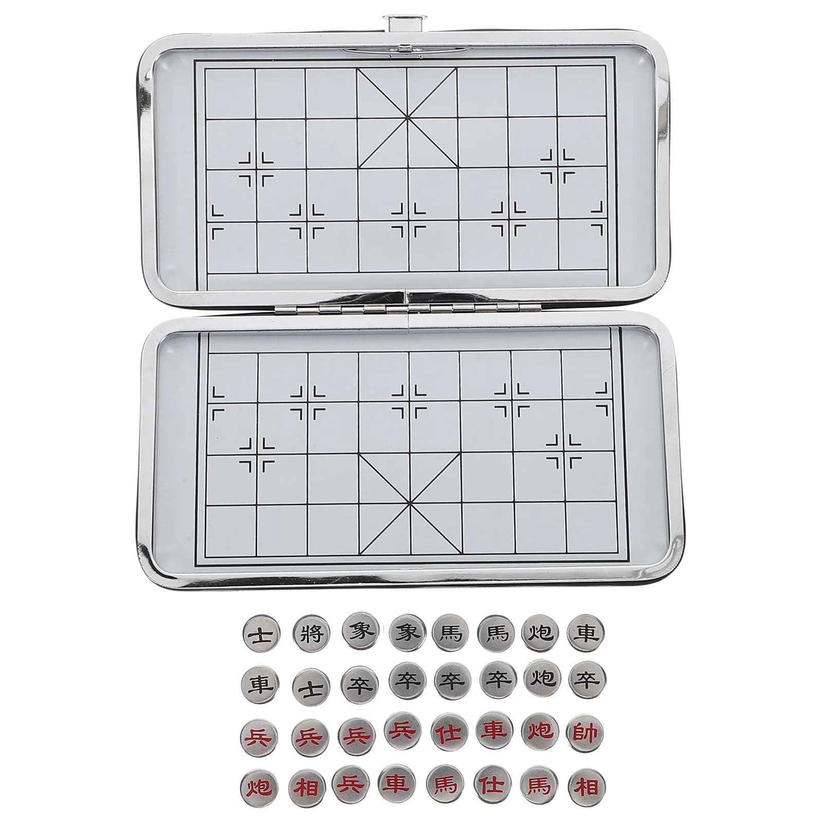 Set di Scacchi Cinesi Magnetici Portatili, Scacchiera Pieghevole con Pezzi in Metallo, Mini Gioco Xiangqi da Viaggio per Esterni