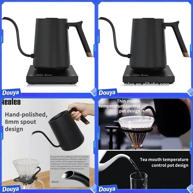 XEOLEO Commercial 700ML Smart Coffee Kettle Coffee Pot Electric Kettle Hand Brewed Coffee Variable Temperature Digital