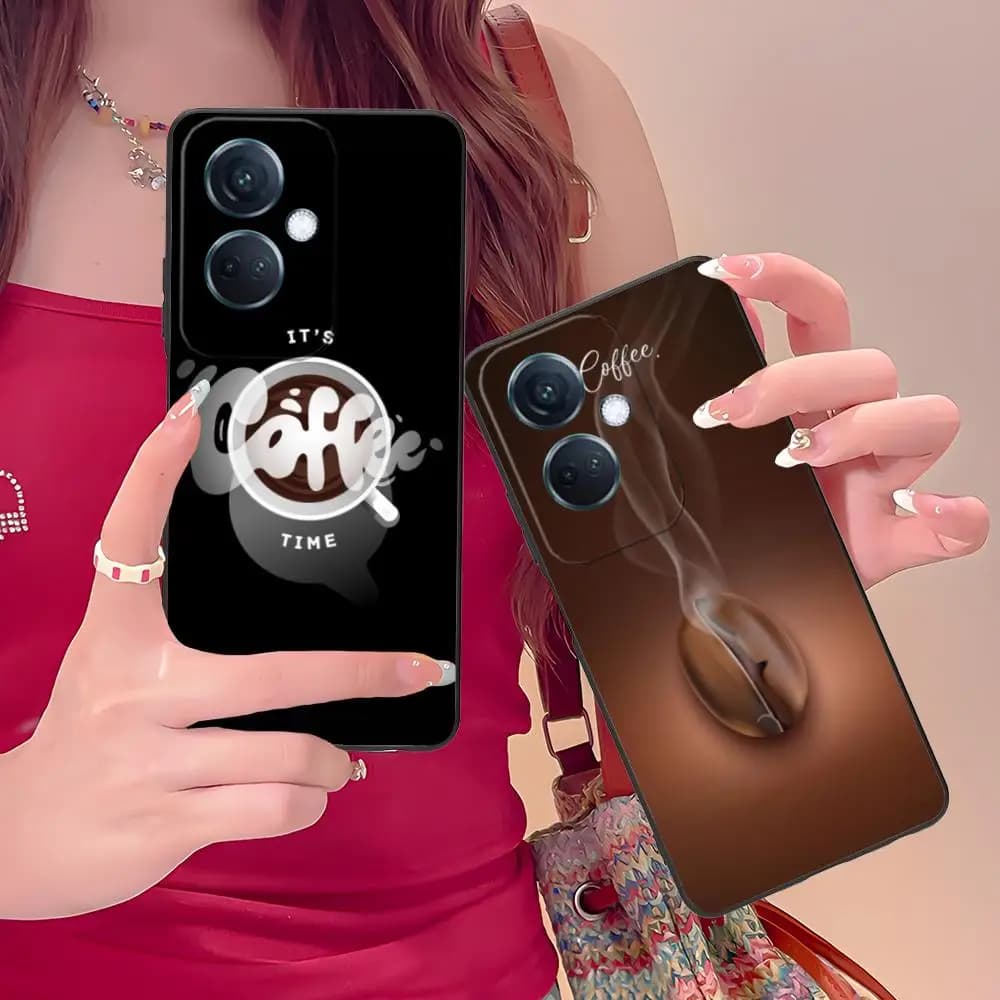 Coffee Beans Phone Case for OPPO Reno 14 13 12 11 10 9 8 7 6 5 F T Pro 5G Soft TPU Shockproof Cover