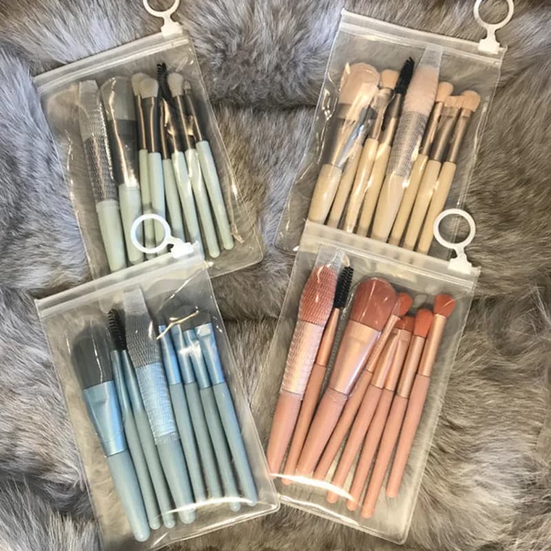 Set of 8 Professional Makeup Brushes for Fondotinta, Cipria, Contorno, Sfumatura, Ombretto, Blush - Finest Tools and Artistic Supplies