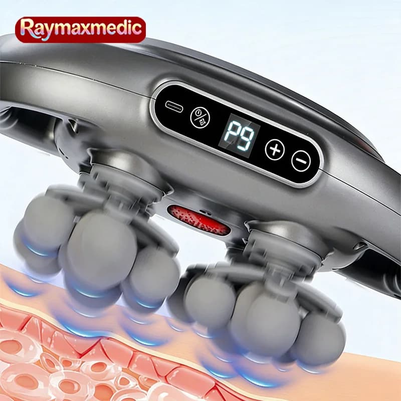 Raymax 16-Head Fascia Gun High-Frequency Vibration Body Massage Gun Back Waist Massager Neck Shoulder Massager Muscle masajeador