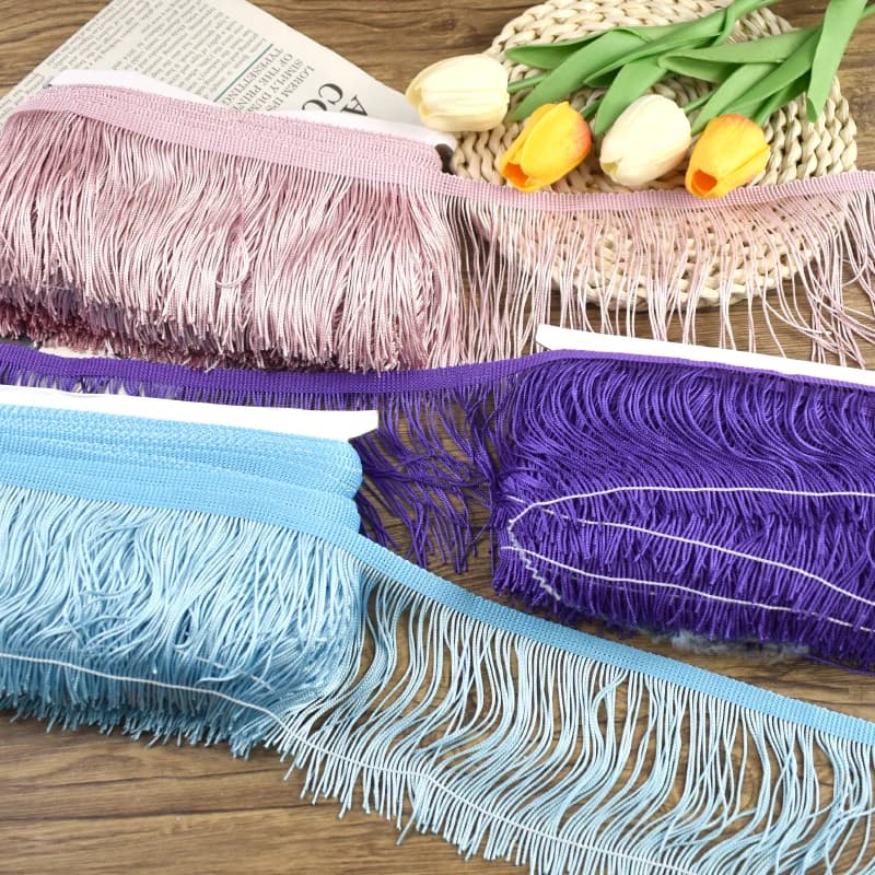 Frange con nappe da 10 cm (2/5Y) per decorazione di abiti, vestiti latini, borse, passamaneria in pizzo, nastro, tende, gonne, accessori fai da te per cucito