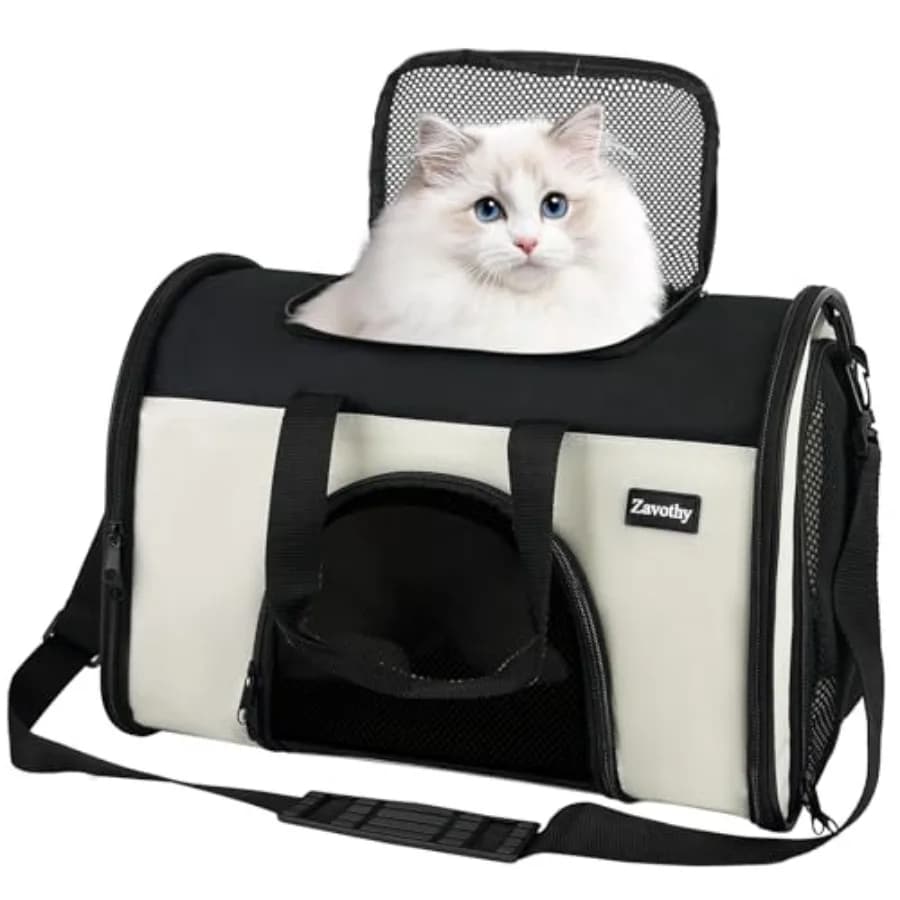 TSA Airline Approved Soft-Sided Pet Carrier for Small to Medium Cats and Puppies, Up to 15 Lbs Collapsible Travel Carrier for D