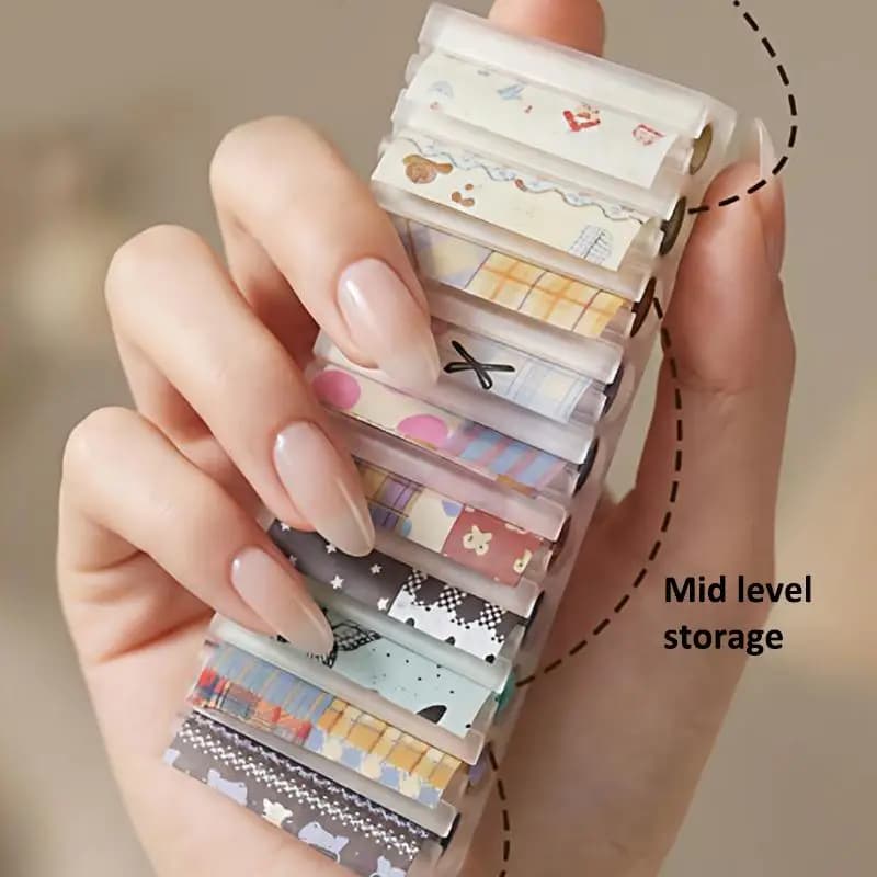 Scatola Porta Fogli per Unghie con 10 Scomparti, Organizzatore in Plastica per Carta Transfer, Porta Rotoli di Foil Trasparente, Antipolvere, Accessori per Manicure