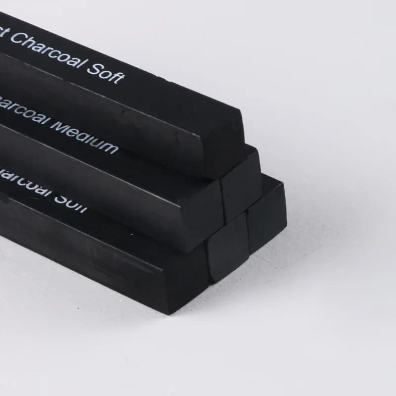 Premium 6Pcs Square Sketch Charcoal Sticks Soft Medium Hard Compressed Drawing Pencils Set Graphite Rod Art Supplies