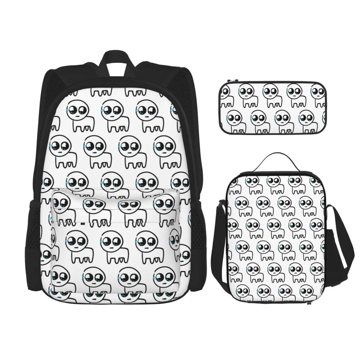 TBH Autism Creature Meme Yippee Backpacks Kids Bookbag School Bags Rucksack Lunch Bag Pen Bag Three-Piece Set