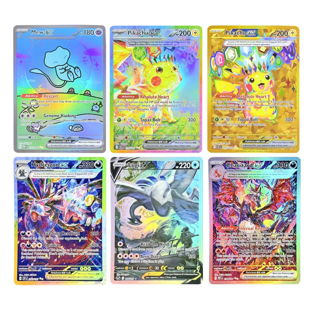 Collezione di trading di giochi olografici Carte proxy PTCG Charizard Pikachu Mew EX Singl PKM Foil Cards Carta PROXY