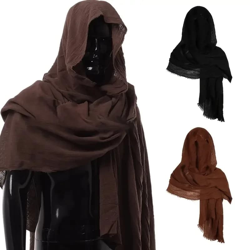 Foulard di Halloween Cappello Scialle Rinascimentale Spalla media Retro Felpa con cappuccio Mantello Cosplay Mago Auricolare Assassino Dress Up Copricapo Cos