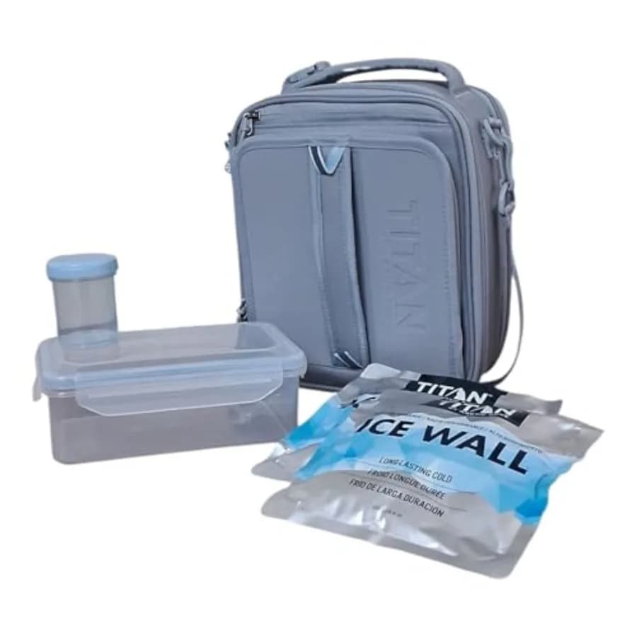 Borsa Termica Espandibile Antiurto con 2 Pareti Isolanti e Rivestimento Impermeabile, Borsa per il Pranzo con Tracolla e Contenitore
