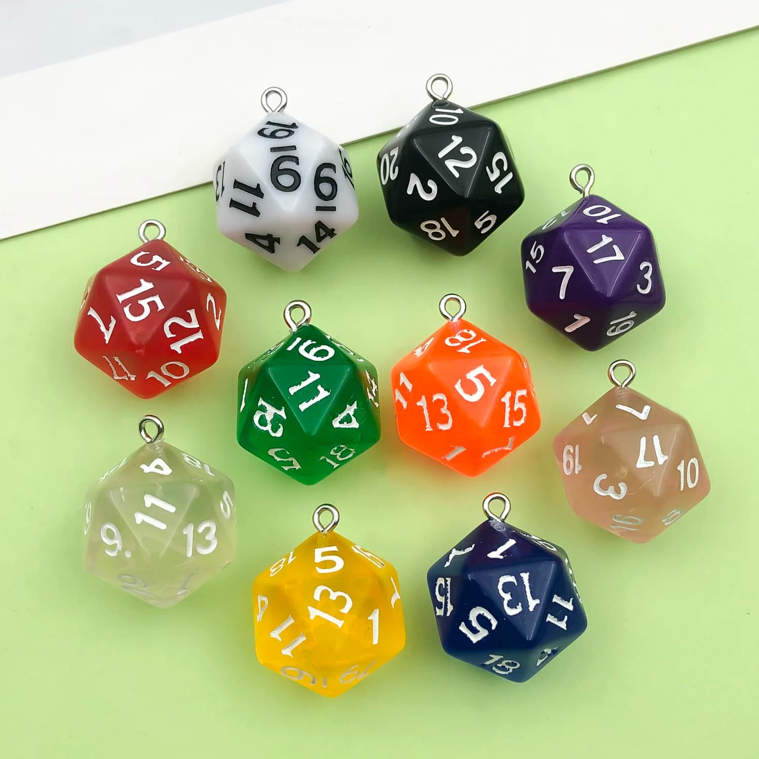 10pcs 20*26mm Colorful Dice Charms Resin 3D Stereo Pendants for DIY Bracelets Necklaces Earrings Jewelry Making Accessories