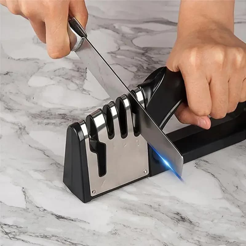 4 Segments Kitchen Sharpeners, Multifunctional, Portable, with Anti-slip Base, Home Kitchen Accessories