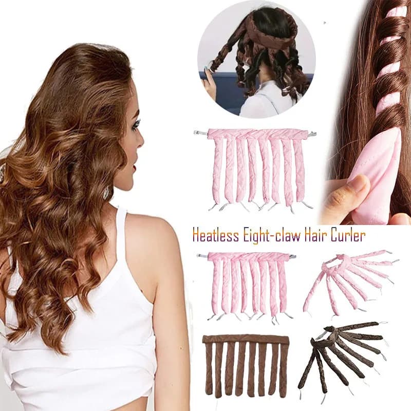 1 Piece Arricciacapelli Senza Calore con Fascia in Velcro, Rullo Morbido a Polpo per Ricci, Fascia per Capelli in Schiuma per Ricci e Onde, Instrument for Styling Night Without Sforzo