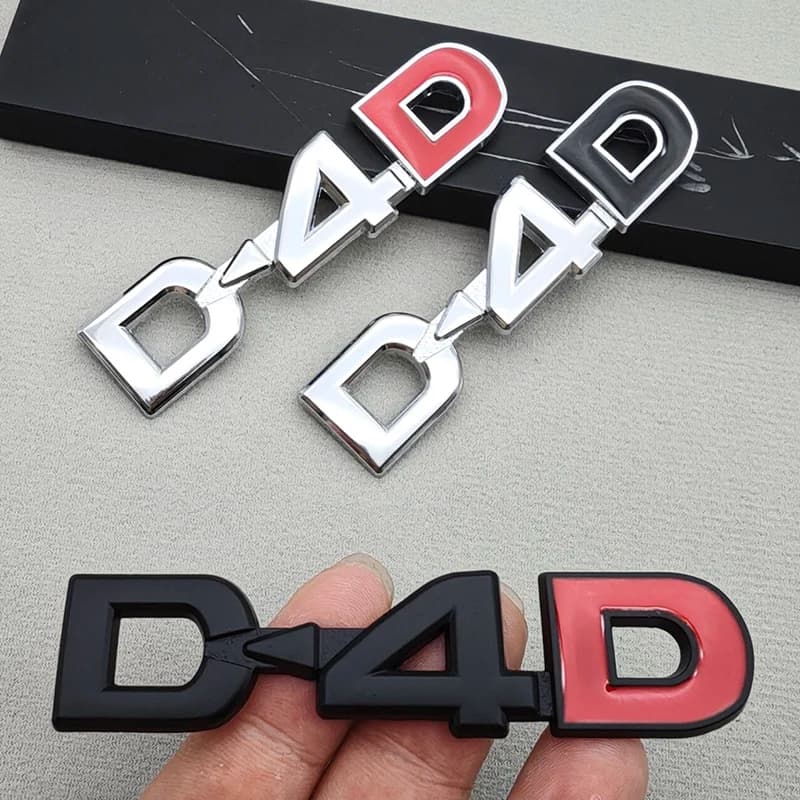 3D Metal D4D Logo Car Emblem Decal Rear Trunk Badge Sticker For Toyota Land Cruiser Corolla RAV4 Verso Prado Camry Accessories