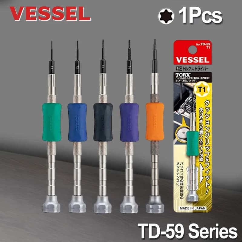 VESSEL TD-59 T1 T2 T3 T4 T5 Series Precision Miniature Screwdriver for Ultra-Small Screws For Computer and Smartphone Repairs