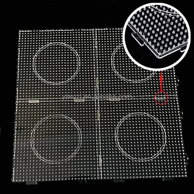 4 pz/Hama Perline 5.0/2.6mm Grande Pegboards Bordo per Perler Strumento Fusibile Perline Quadrato Jigsaw Puzzle Modello per giocattoli educativi