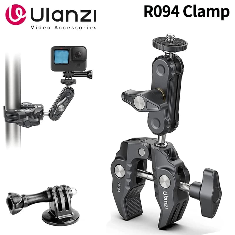 Ulanzi R094 Magic Arm Clamp for Reflex Camera Adjustable with Screw Hole Support 1/4 '' 3/8'' Super Support for LCD Monitor LED Light