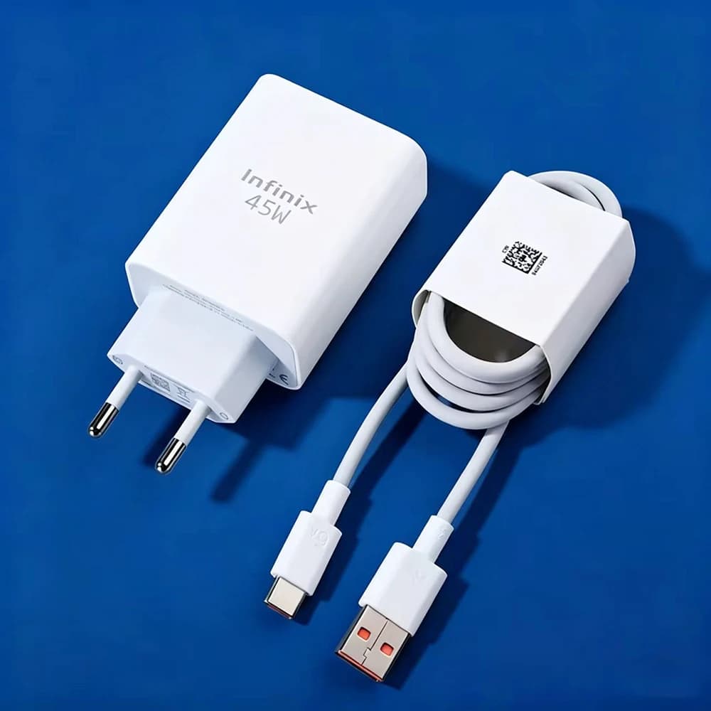 Caricabatterie Infinix GT 50 Pro 45W Super Fast Charge con Adattatore EU per Infinix Note 50 40 30 Pro Zero 40 X Pro Hot 60 50 40 Pro 40i 30i