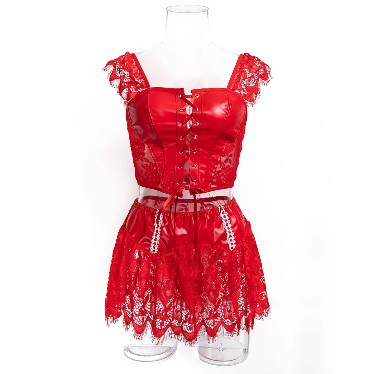 Women Sexy Lace Erotic Set Flower Embroidery Lingerie Dress Set See Through Mesh Underwear Sexy Costumes