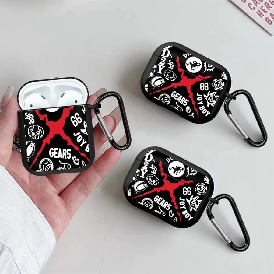Custodia Protettiva per Auricolari AirPods 4 Pro, Pro2, 2 Pro3, 1, 3 - Design One Piece con Logo Luffy Carino
