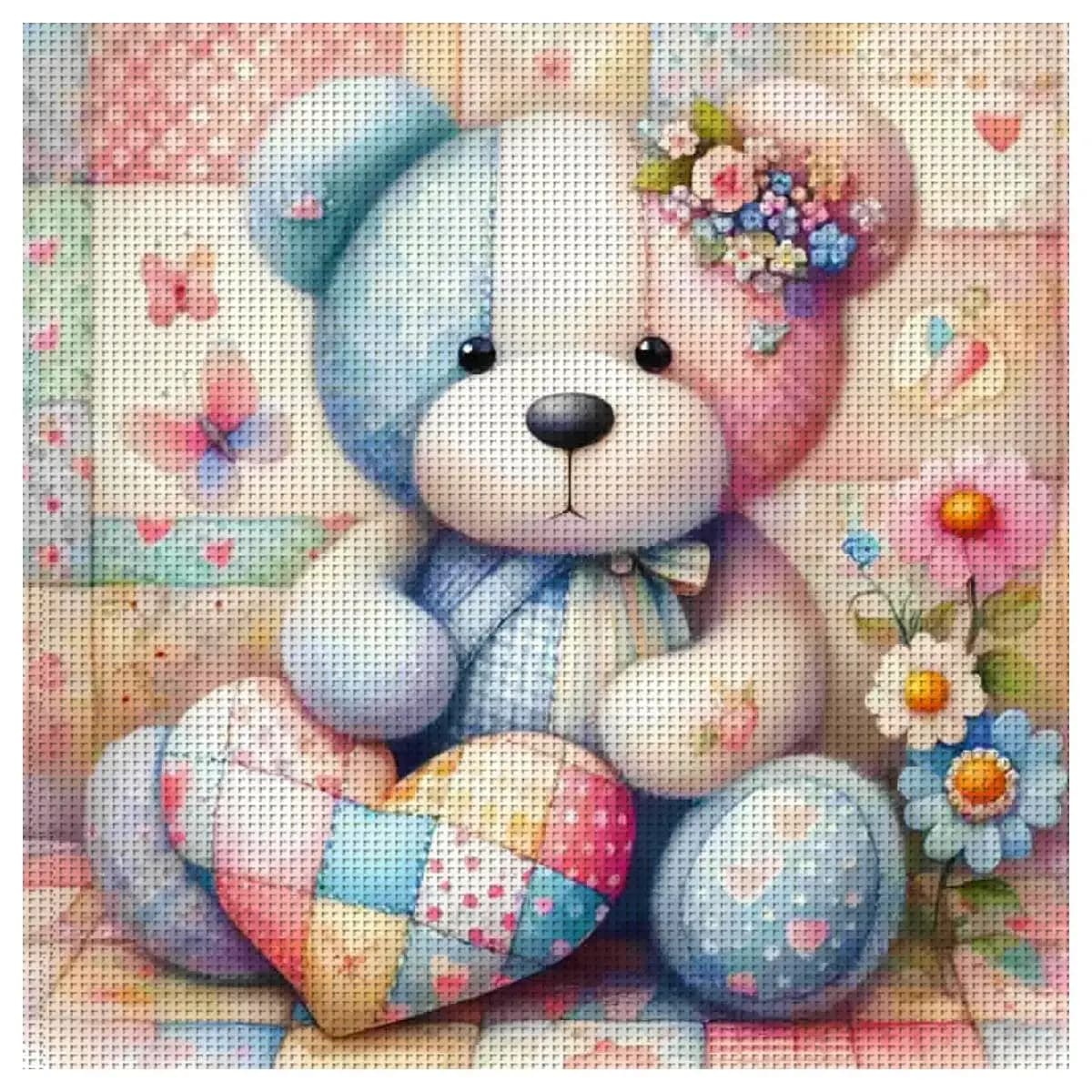 1 pz 40X40 CM/15.74 pollici Doll orso stampato kit punto croce kit FAI DA TE 11CT/14CT FAI DA TE set Ricamato FAI DA TE punto croce set