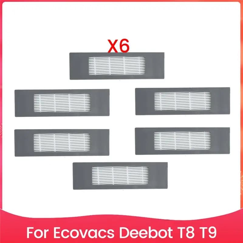 ABKS-6PCS Vacuum HEPA Filter Set For Ecovacs Deebot T8 T9 Vacuum Cleaner Accessories Replacement Parts