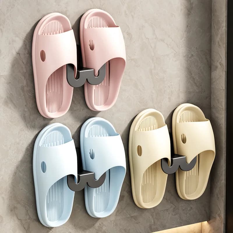 1/2/3PC Nessuna punzonatura Scarpiera da bagno Montaggio a parete Pantofola Rack Pantofola Gancio per asciugare Semplice porta posteriore Foyer Appendiabiti
