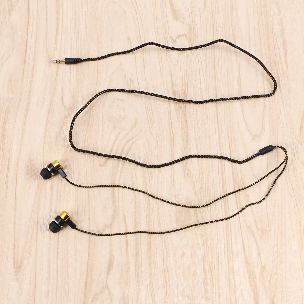 Earbuds Heavy Bass in-Ear Earphone Golden 3.5mm Plug Noise Cancelling Headset Stereo Music Gaming Sport Headset