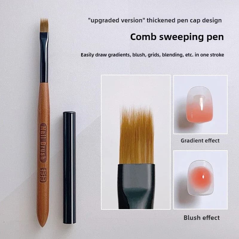 Pennello per nail art sfumato Penna per unghie in acrilico Ombre Pennelli per gel UV fai da te Pittura Disegno Fiori Pennello per unghie Strumenti per manicure per salone