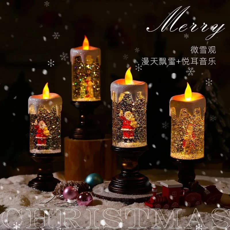Candela Luce notturna Puntelli per foto Regalo di Natale Decorazione natalizia Ornamenti per il desktop Disposizione dell'illuminazione dell'atmosfera
