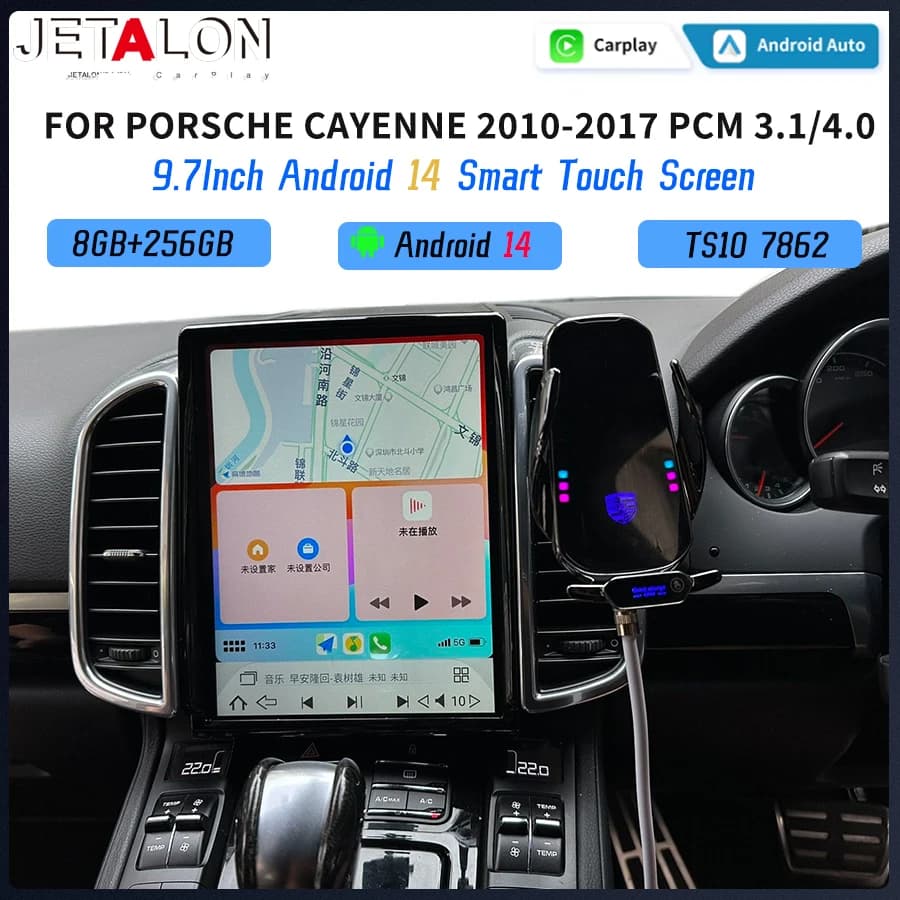 Android 14 Wireless Carplay For Porsche Cayenne 2010 2011 2012-2018 Car Radio GPS Navigation 4G Multimedia Video Player Headunit