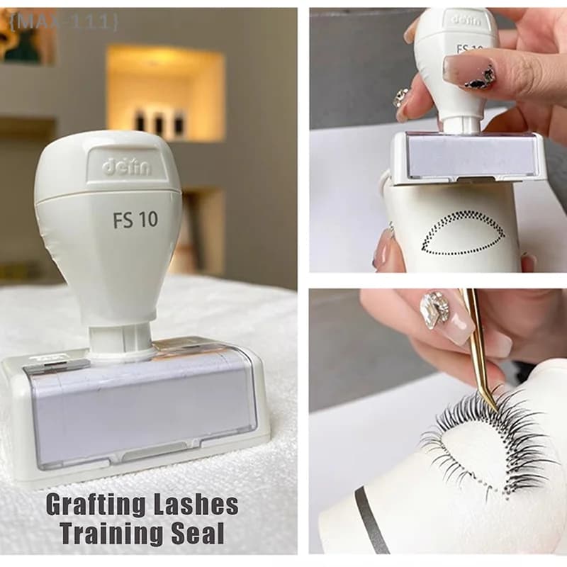 【F2-MAX111】Grafting Lashes Training Seal Stamp for Paper Cups - Lash Holder Eyelash Extension Practice Auxiliary Tool