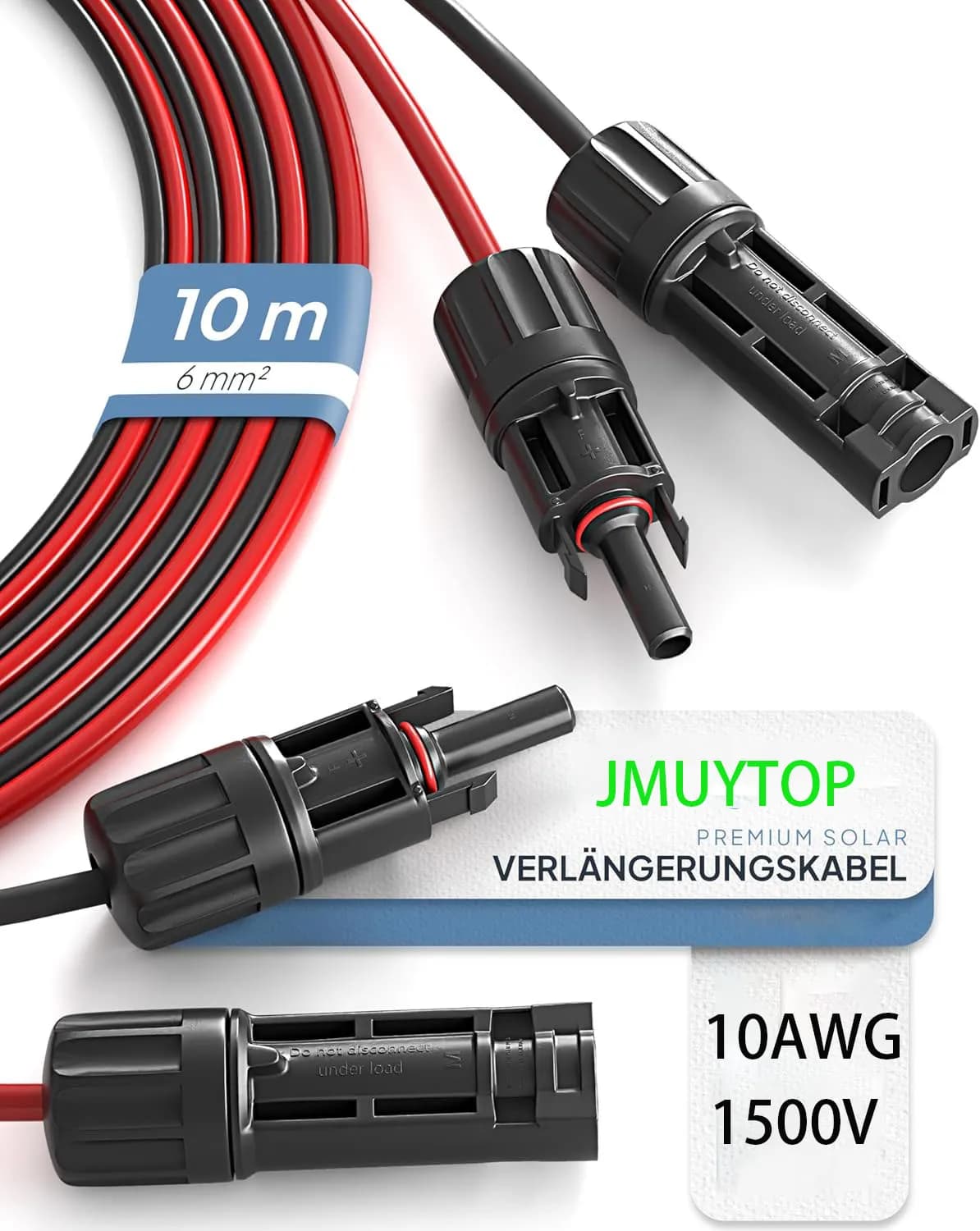 Cavo solare 6 mm2 10m/5m, cavi di prolunga 10AWG per pannelli solari portatili Zendure Anker per impianti fotovoltaici da balcone