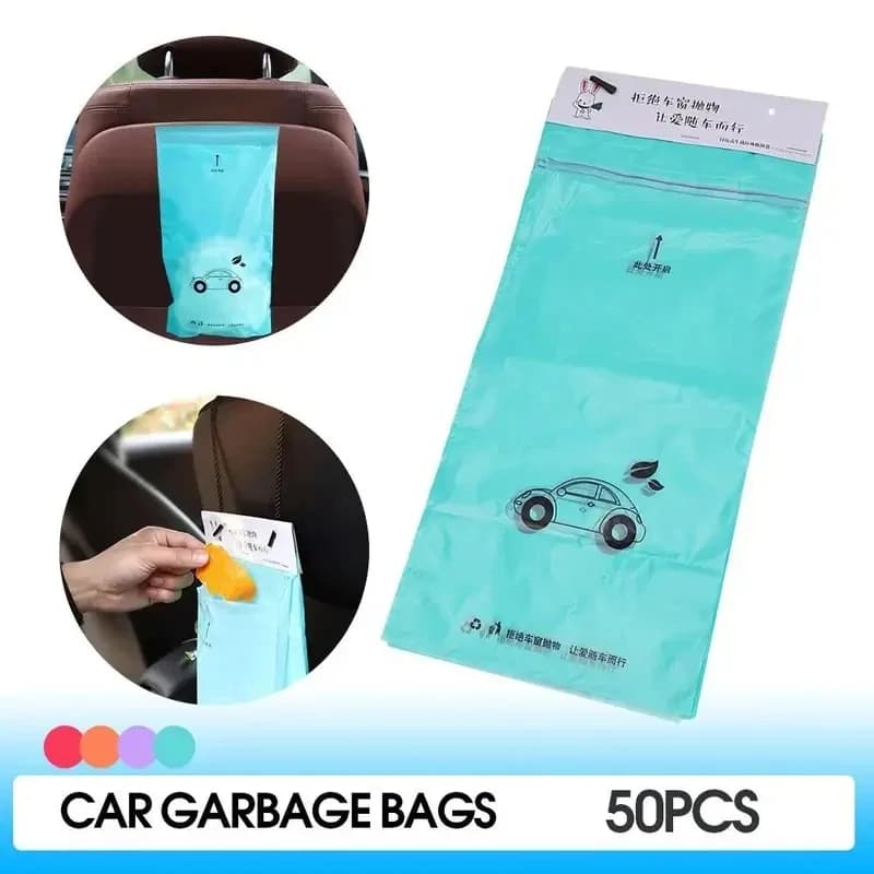 50-150Pcs Car Trash Bag Disposable Self-Adhesive Garbage Can For Auto Back Hanging Trash Bag Office Kitchen Garbage Storage Bag