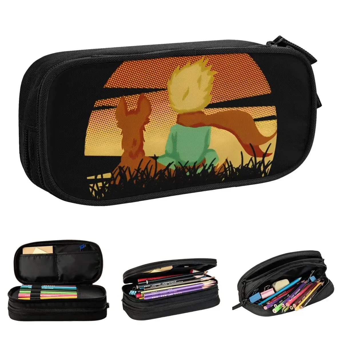 Astuccio per matite Il Piccolo Principe Astuccio per penne carino Principe e volpe Astuccio per matite regalo per materiale scolastico di grande capacità per bambini