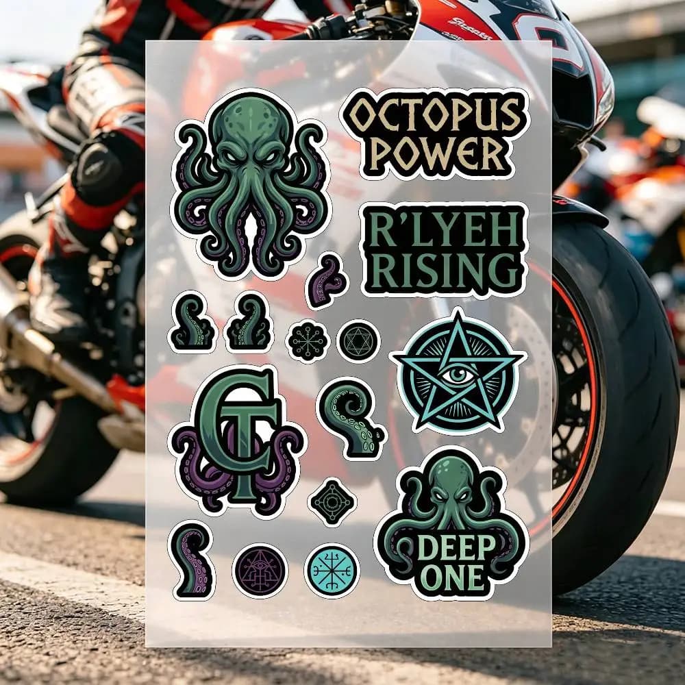 C-Cthulhu Motorcycle Stickers Car Body Vinyl Stickers Laptop Wall Decals Car Modification Accessories