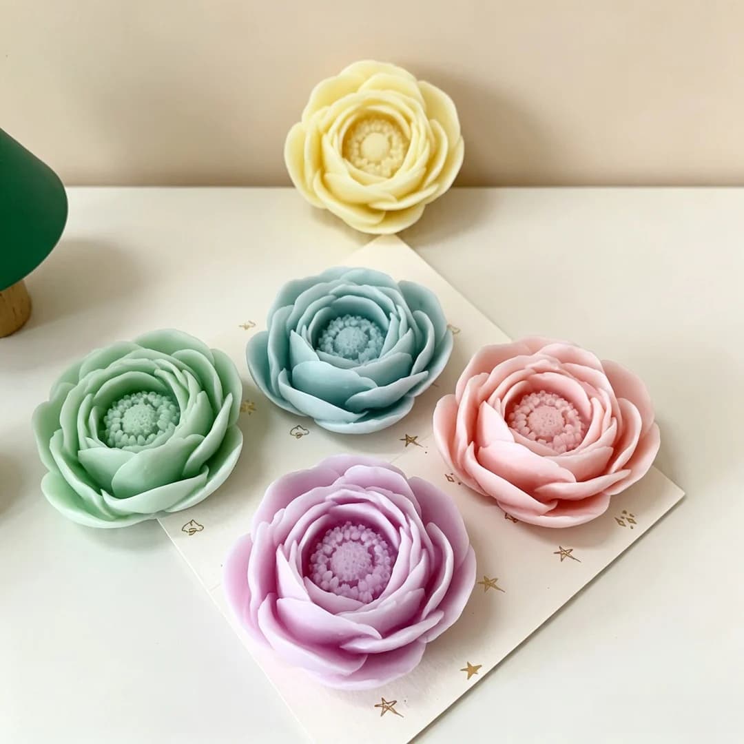 Stampo in silicone 3D a forma di fiore per decorazioni in gesso, facile da rimodellare, per fai da te, candele profumate, resina, decorazioni per la casa, produzione di sapone