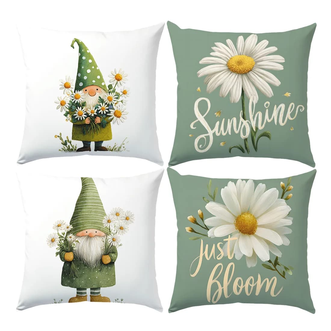 45x45 cm Summer Daisy Dwarf Old Man Sunshine Federe per cuscini Soggiorno Divano Fodere per cuscini Decorazioni per la casa morbide