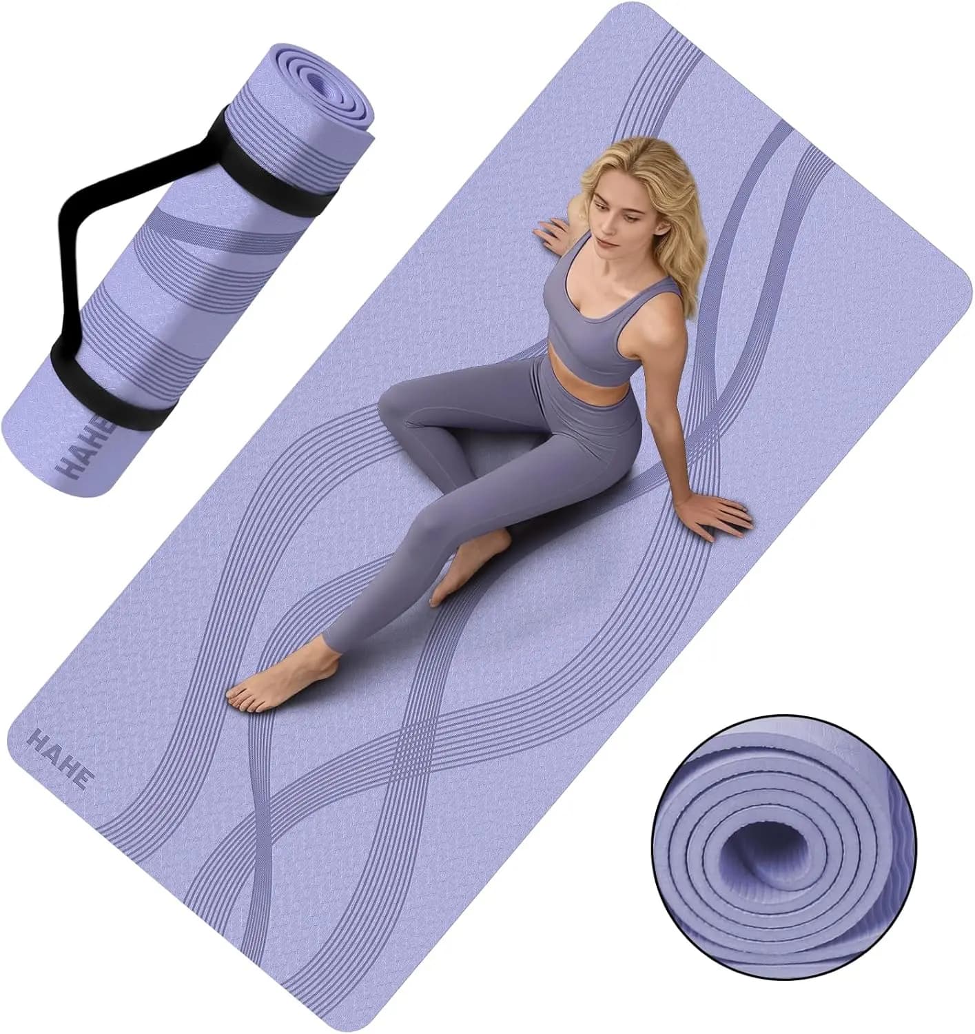 Extra Largo 7mm Yoga Mat for Men and Women, Anti-slip Mat for Yoga Exercises, Pilates, Fitness and Stretching