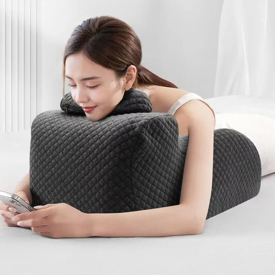 Cuscino a cuneo multifunzionale per letto, cuscino per coppia, cuscino lombare e per gambe, allevia la pressione sulle gambe