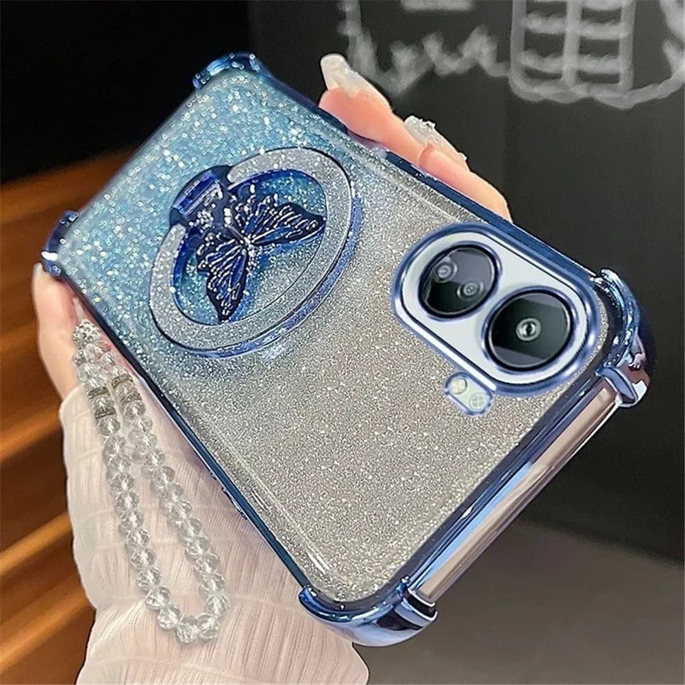 Glitter Farfalla Braccialetto di Cristallo Cassa Del Telefono Per Xiaomi Redmi 15 15C 14C 13C 12C 10 10C 9 9A 9C A5 A3 Copertura In Silicone Antiurto