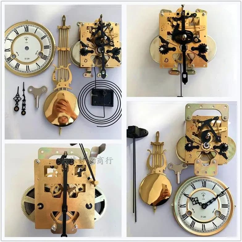 Wall clock with pure copper movement base, old style timing, mechanical maintenance of rocking machines