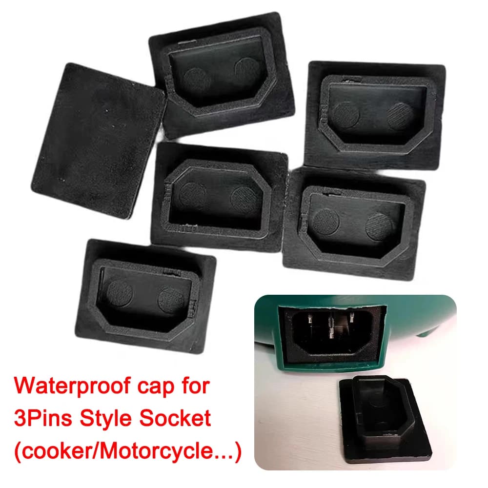 Waterproof Dust Cover for Rice Ring AC Power C14 Electric Cauldron Moto 3 Pin Power Supply Connector Protects Sealing Cap